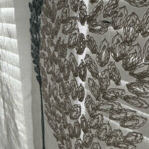 Embroidered Sheer Fabric Curtains (2 Panels)